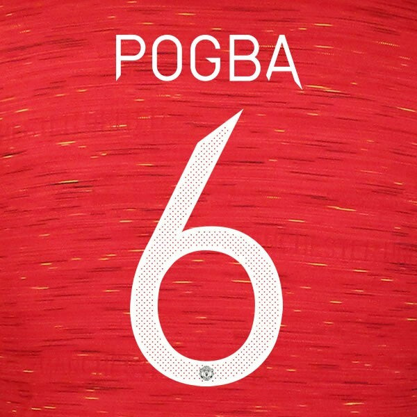 MANCHESTER UNITED 2020-2021 POGBA 6 OFFICIAL UCL PLAYER SIZE NAME SET