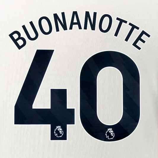 2025 2026 OFFICIAL CHELSEA BUONANOTTE 40 BLACK AWAY PLAYER SIZE NAMESET