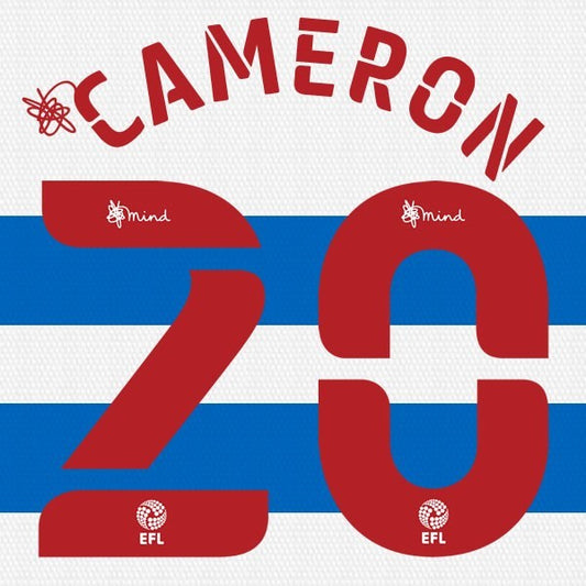 QPR 2020 2021 OFFICIAL CAMERON 20 HOME PLAYER SIZE NAME SET