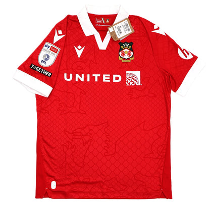 BNWT 2024 2025 WREXHAM A.F.C MACRON HOME SHIRT PALMER 9 + PATCHES / MEDIUM