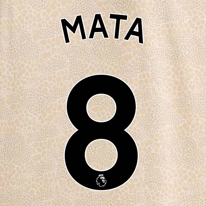 MAN UTD 2019-2023 MATA 8 OFFICIAL AVERY DENNISON BLACK PLAYER SIZE NAME SET