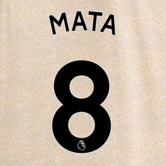 MAN UTD 2019-2023 MATA 8 OFFICIAL AVERY DENNISON BLACK PLAYER SIZE NAME SET