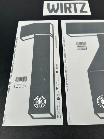 GERMANY 2023-2024 OFFICIAL NAME & NUMBERING WIRTZ 17 HOME PLAYER SIZE NAMESET