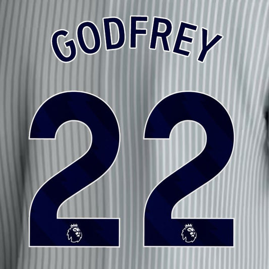 2023 2024 EVERTON GODFREY 22 OFFICIAL BLUE 3RD PLAYER SIZE NAMESET