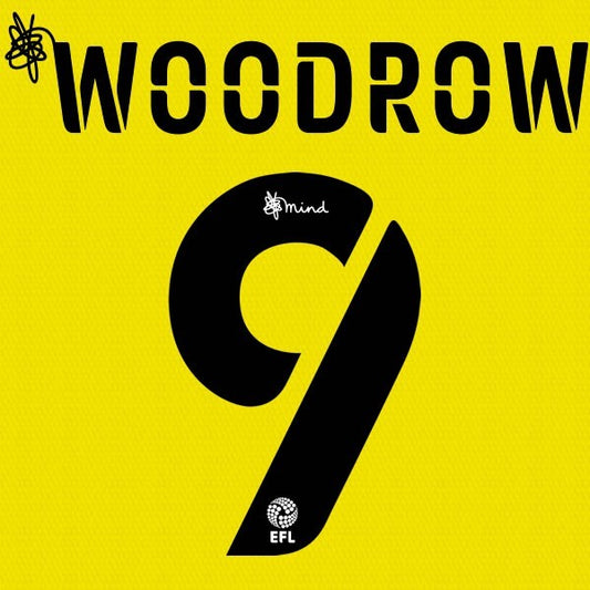BARNSLEY 2020 2021 OFFICIAL WOODROW 9 3RD PLAYER SIZE NAME SET