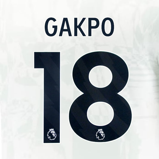 2024 2025 OFFICIAL LIVERPOOL GAKPO 18 BLACK 3RD PLAYER SIZE NAMESET