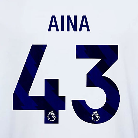 2023 2024 OFFICIAL NOTTINGHAM AINA 43 BLUE AWAY PLAYER SIZE NAMESET