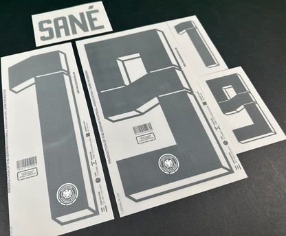GERMANY 2024-2025 OFFICIAL NAME & NUMBERING SANE' 19 HOME PLAYER SIZE NAMESET