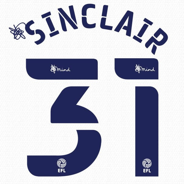 PRESTON 2020 2021 OFFICIAL SINCLAIR 31 HOME PLAYER SIZE NAME SET