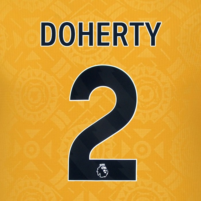 2025 2026 WOLVES HOME BLACK DOHERTY 2 OFFICIAL PLAYER SIZE NAMESET