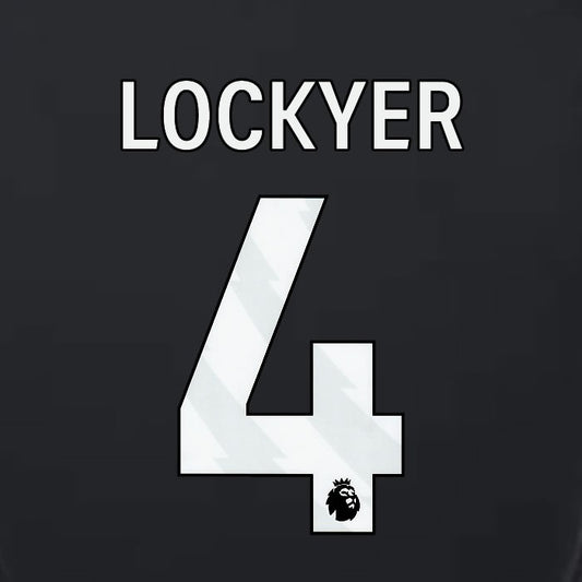 2023 2024 LUTON TOWN OFFICIAL LOCKYER 4 WHITE 3RD PLAYER SIZE NAMESET
