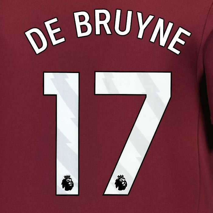 2024 2025 MANCHESTER CITY DE BRUYNE 17 WHITE 3RD PLAYER SIZE NAME SET