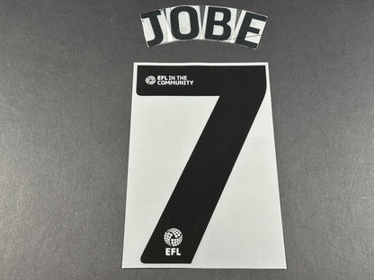SUNDERLAND 2024 2025 JOBE 7 OFFICIAL BLACK HOME PLAYER SIZE NAME SET