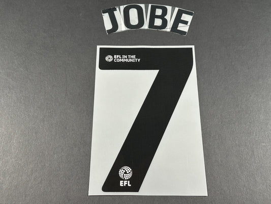 SUNDERLAND 2024 2025 JOBE 7 OFFICIAL BLACK HOME PLAYER SIZE NAME SET