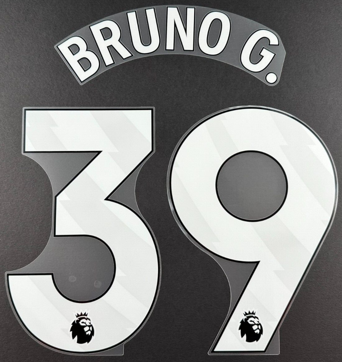 NEWCASTLE UNITED 23-24 BRUNO G. 39 OFFICIAL AVERY DENNISON WHITE PLAYER SIZE SET