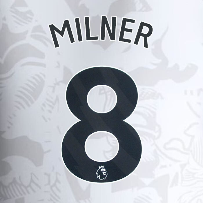 2023 2024 ASTON VILLA MILNER 8 OFFICIAL BLACK AWAY PLAYER SIZE NAMESET