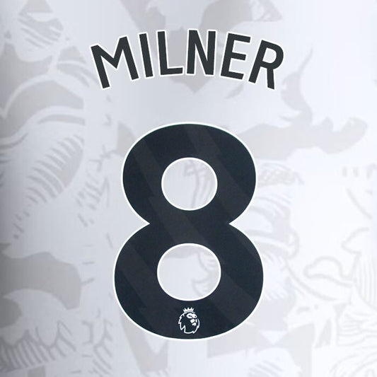 2023 2024 ASTON VILLA MILNER 8 OFFICIAL BLACK AWAY PLAYER SIZE NAMESET