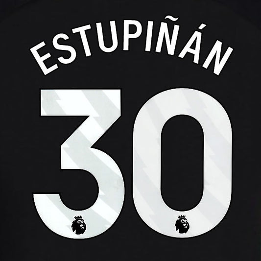 2024 2025 OFFICIAL BRIGHTON ESTUPINAN 30 3RD WHITE PLAYER SIZE NAMESET