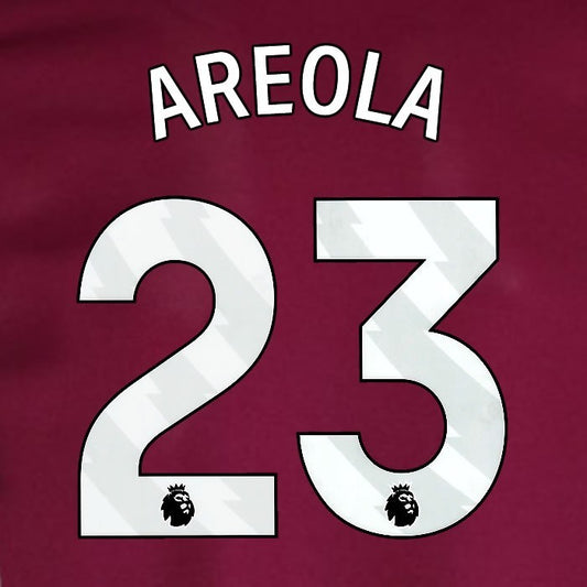 2024 2025 WEST HAM AREOLA 23 OFFICIAL WHITE HOME PLAYER SIZE NAMESET