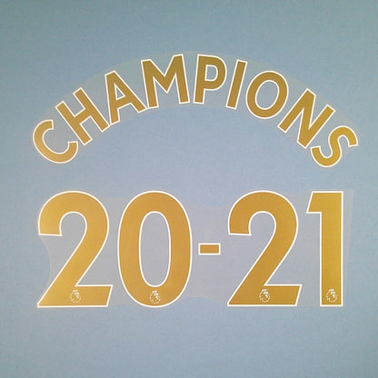 MAN CITY CHAMPIONS 20 - 21 OFFICIAL AVERY DENNISON GOLD PLAYER SIZE NAME SET