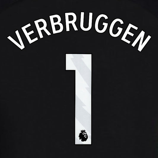 2024 2025 OFFICIAL BRIGHTON VERBRUGGEN 1 3RD WHITE PLAYER SIZE NAMESET