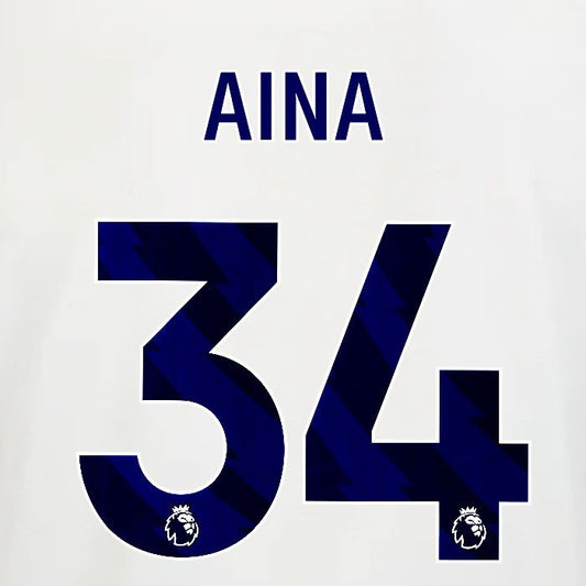 2025 2026 OFFICIAL NOTTINGHAM AINA 34 BLUE AWAY PLAYER SIZE NAMESET