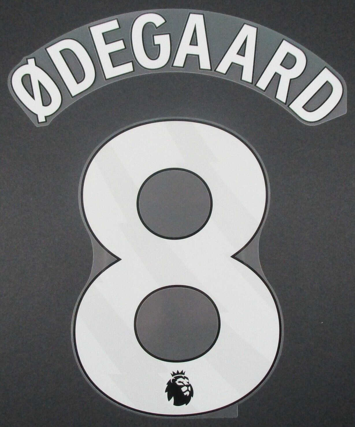 ARSENAL 2024/25 ODEGAARD 8 OFFICIAL AVERY DENNISON WHITE PLAYER SIZE NAME SET