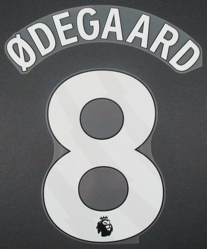 ARSENAL 2024/25 ODEGAARD 8 OFFICIAL AVERY DENNISON WHITE PLAYER SIZE NAME SET