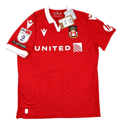 BNWT 2024 2025 WREXHAM A.F.C MACRON HOME SHIRT RATHBONE 20 + PATCHES / SMALL