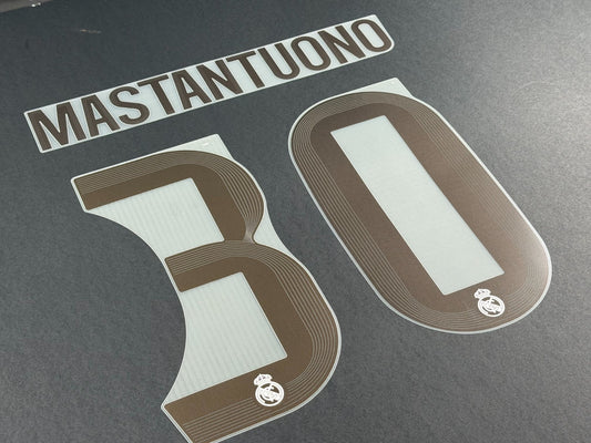 2025 2026 REAL MADRID MASTANTUONO 30 OFFICIAL HOME PLAYER SIZE NAME SET