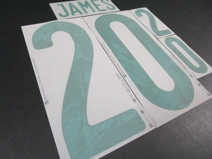 WALES 2020 2021 OFFICIAL DekoGraphics JAMES 20 AWAY GREEN PLAYER SIZE NAMESET