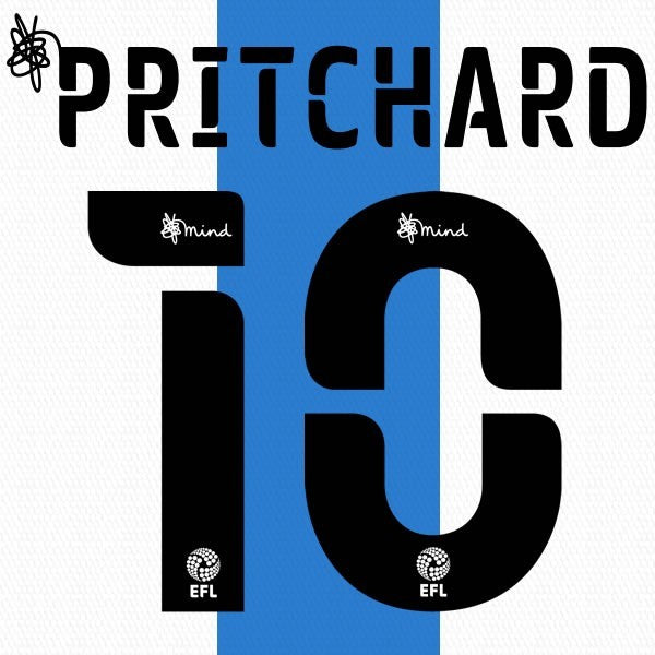 HUDDERSFIELD 2020 2021 OFFICIAL PRITCHARD 10 HOME PLAYER SIZE NAME SET