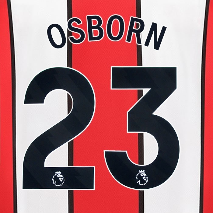 2023 2024 SHEFFIELD UNITED OFFICIAL OSBORN 23 BLACK HOME PLAYER SIZE NAMESET