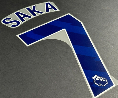 ARSENAL 2025 2026 SAKA 7 OFFICIAL AVERY DENNISON NAVY PLAYER SIZE NAMESET