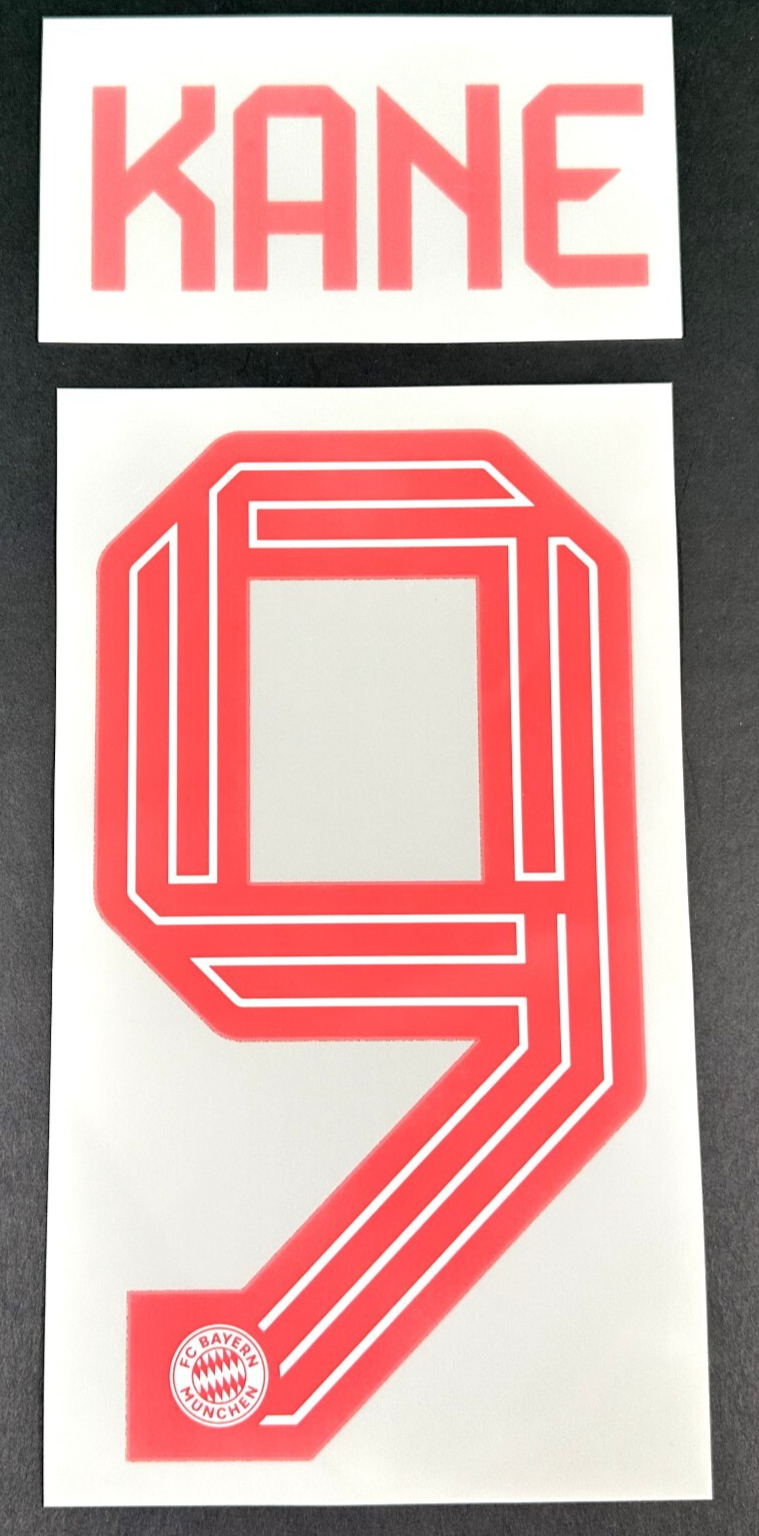 2023 2024 OFFICIAL BAYERN MUNICH KANE 9 HOME RED PLAYER SIZE NAMESET