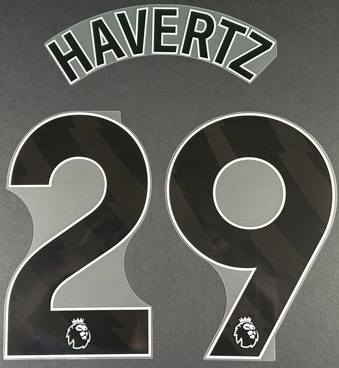 ARSENAL 2023 2024 HAVERTZ 29 OFFICIAL AVERY DENNISON BLACK PLAYER SIZE NAME SET