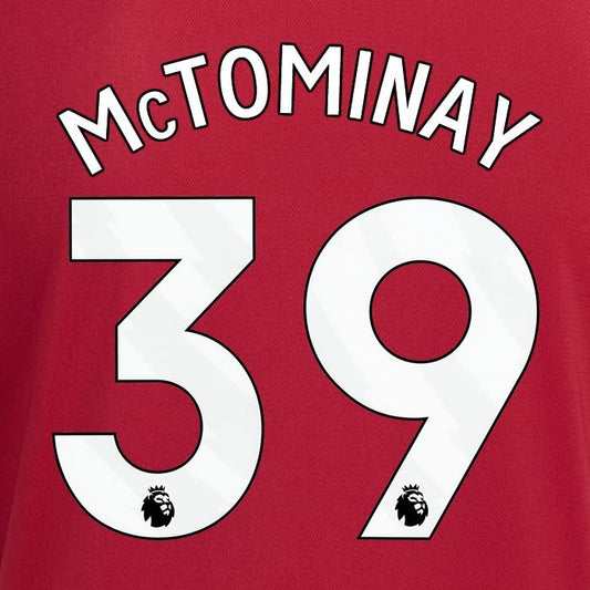 2023 2024 MANCHESTER UNITED McTOMINAY 39 HOME WHITE PLAYER SIZE NAMESET