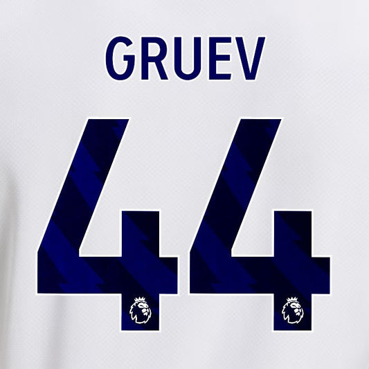 2025 2026 OFFICIAL LEEDS UNITED GRUEV 44 BLUE HOME PLAYER SIZE NAMESET