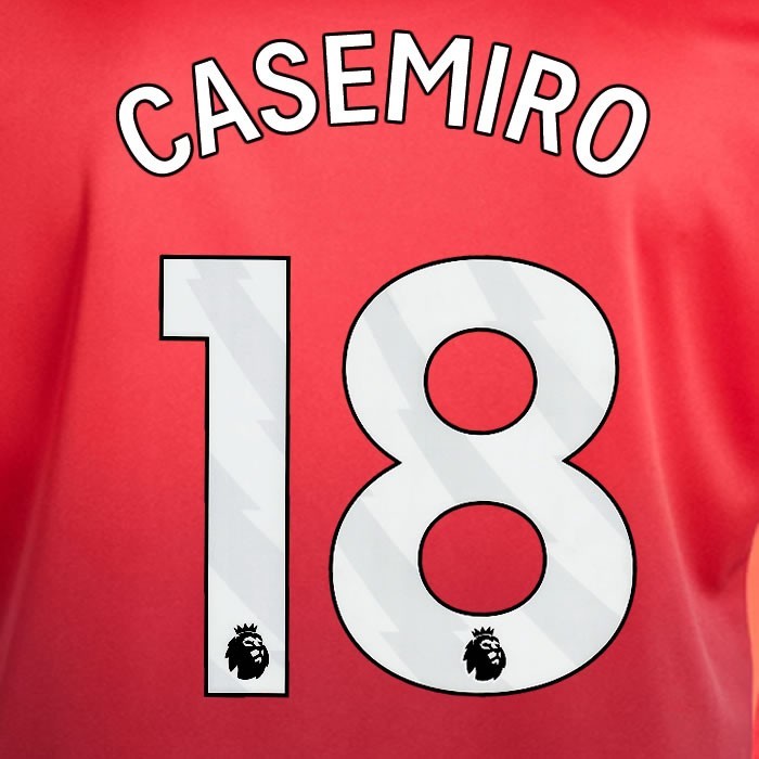 2024 2025 MANCHESTER UNITED CASEMIRO 18 HOME WHITE PLAYER SIZE NAMESET