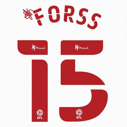 BRENTFORD 2020 2021 OFFICIAL FORSS 15 3RD PLAYER SIZE NAME SET