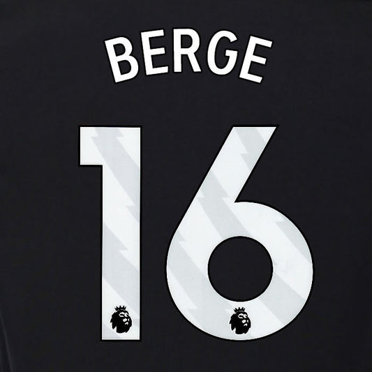 2025 2026 OFFICIAL FULHAM BERGE 16 WHITE 3RD PLAYER SIZE NAMESET