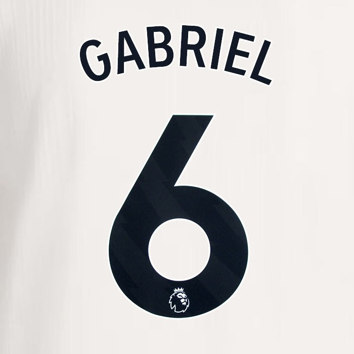 2025 2026 ARSENAL GABRIEL 6 BLACK 3RD OFFICIAL PLAYER SIZE NAMESET