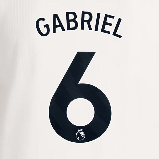 2025 2026 ARSENAL GABRIEL 6 BLACK 3RD OFFICIAL PLAYER SIZE NAMESET