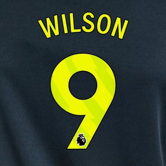2023 2024 NEWCASTLE WILSON 9 OFFICIAL YELLOW 3rd PLAYER SIZE NAME SET