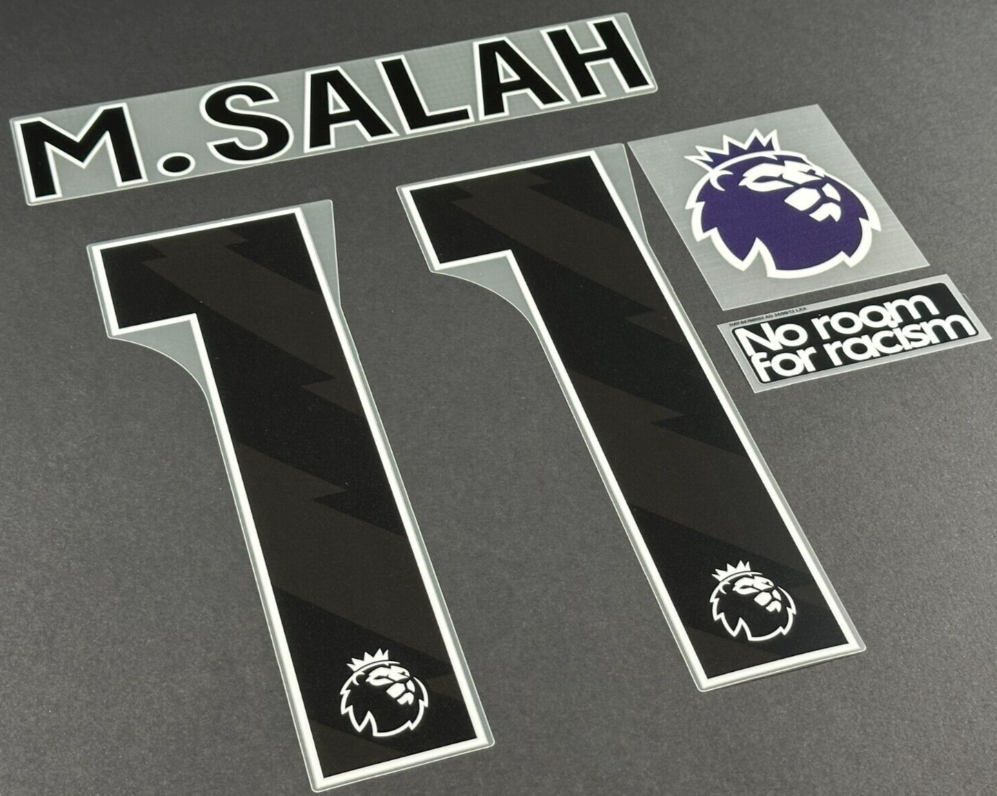 2023 2025 M. SALAH 11 OFFICIAL AVERY DENNISON BLACK PLAYER SIZE NAME + PATCHES