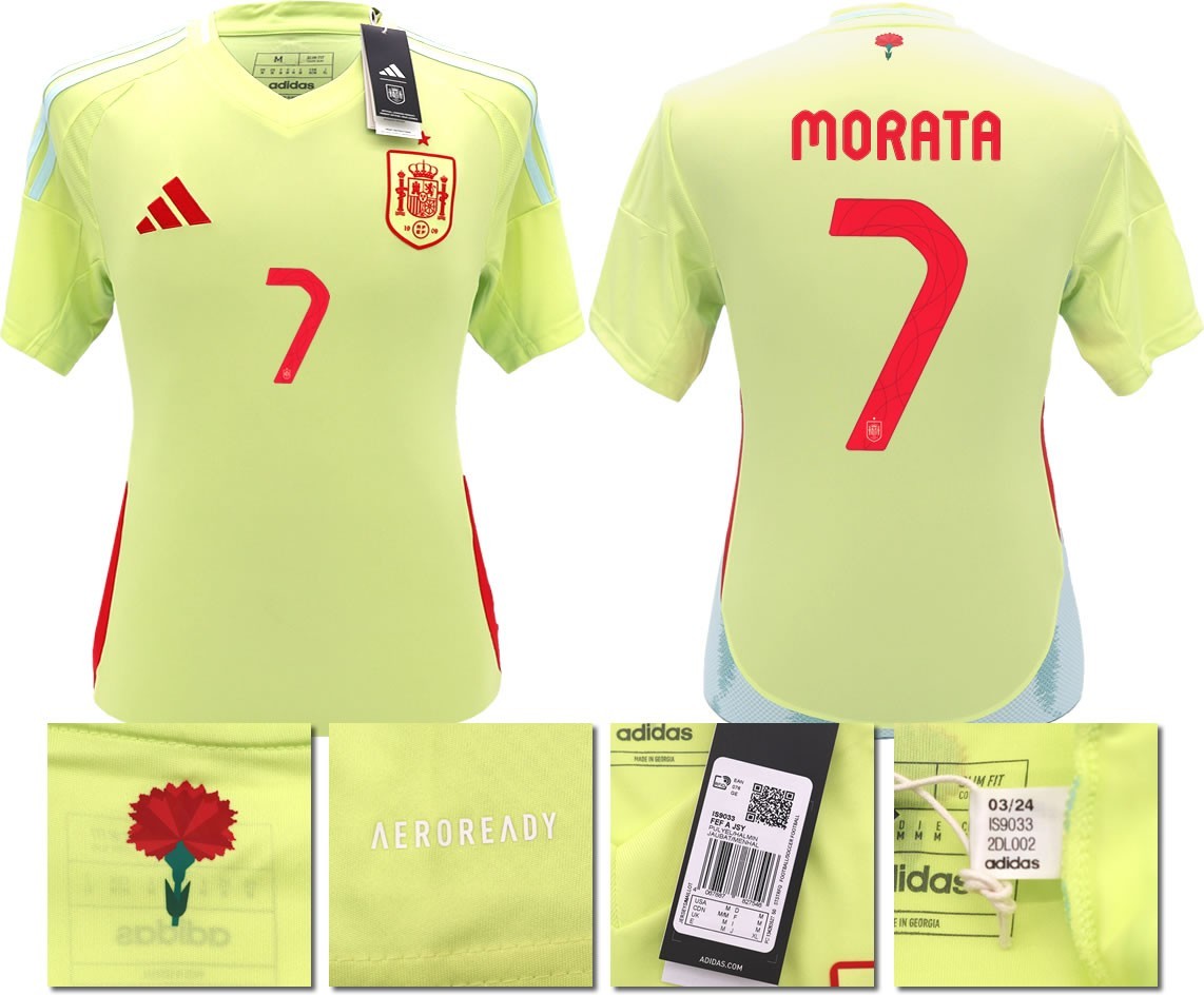 BNWT 2024 2025 SPAIN ADIDAS AWAY SHIRT MORATA 7 MEN'S