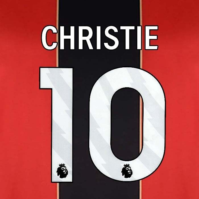 2024 2025 BOURNEMOUTH CHRISTIE 10 WHITE HOME PLAYER SIZE NAME SET