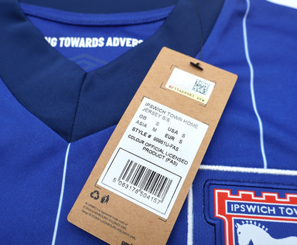 BNWT 2024 2025 IPSWICH TOWN UMBRO HOME SHIRT MORSEY 5 + PATCHES MEN'S SMALL