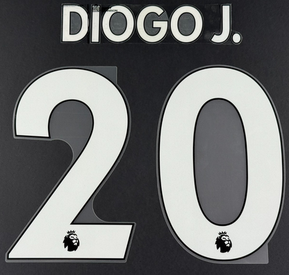 2021 / 2022 OFFICIAL LIVERPOOL DIOGO J. 20 WHITE PLAYER SIZE NAMESET
