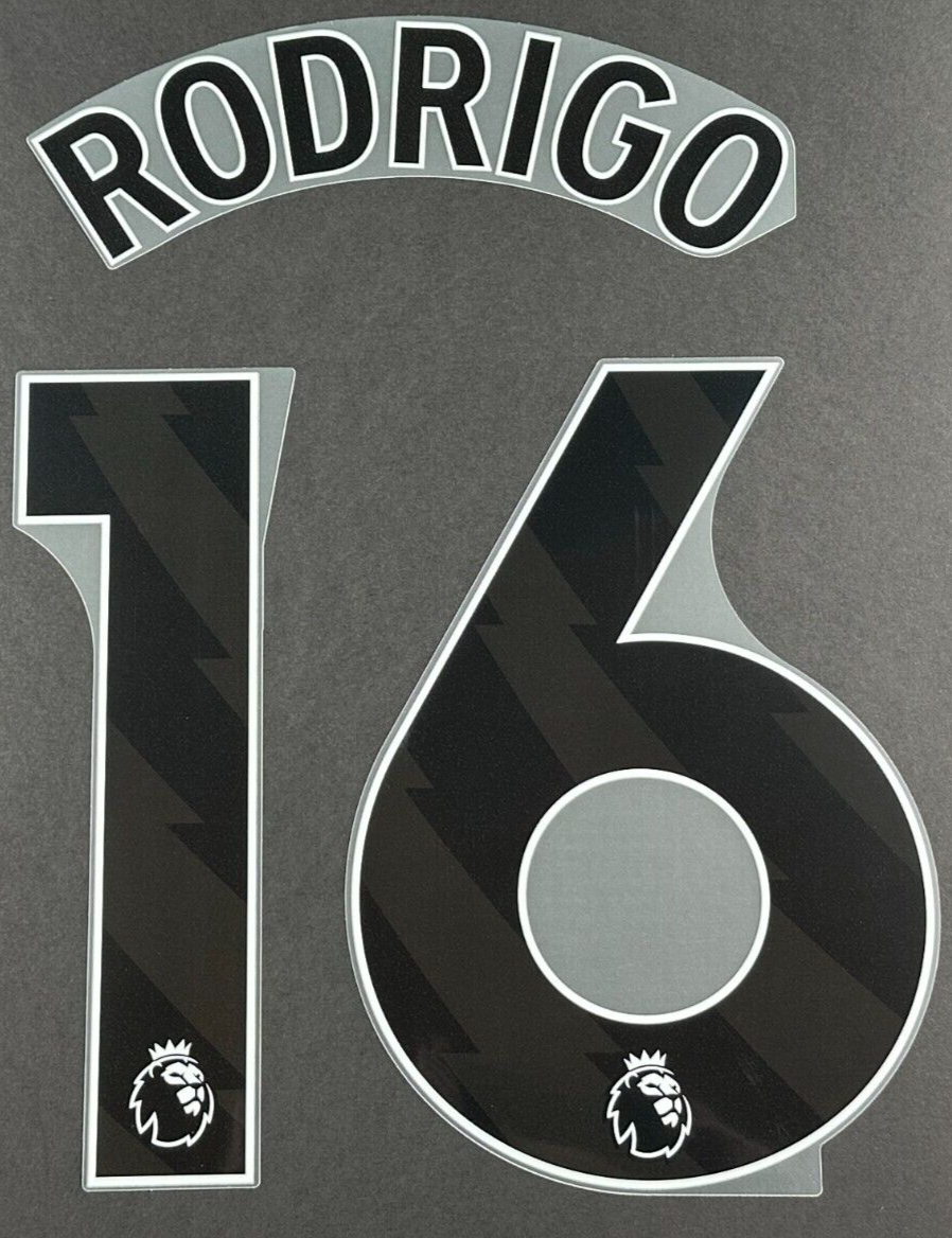 MAN CITY 2023/24 RODRIGO 16 OFFICIAL AVERY DENNISON BLACK PLAYER SIZE NAME SET